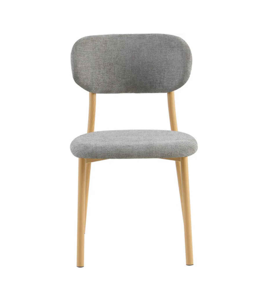 #CHAISE METAL COLORIS BOIS-TISSU GRIS -18615GR-ARENA