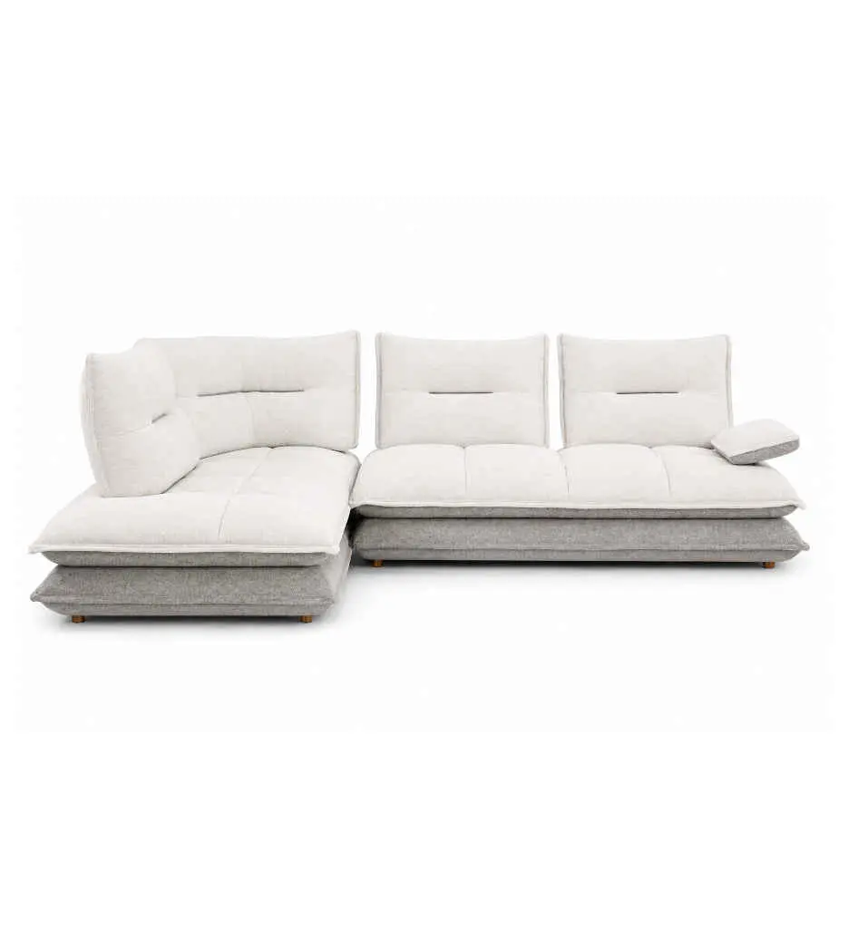ANGLE GAUCHE-LHF-DOSSIER AVANCE/RECUL-TISSU MILAN#102 WHITE #130 WHEAT-SF-545-TIDE