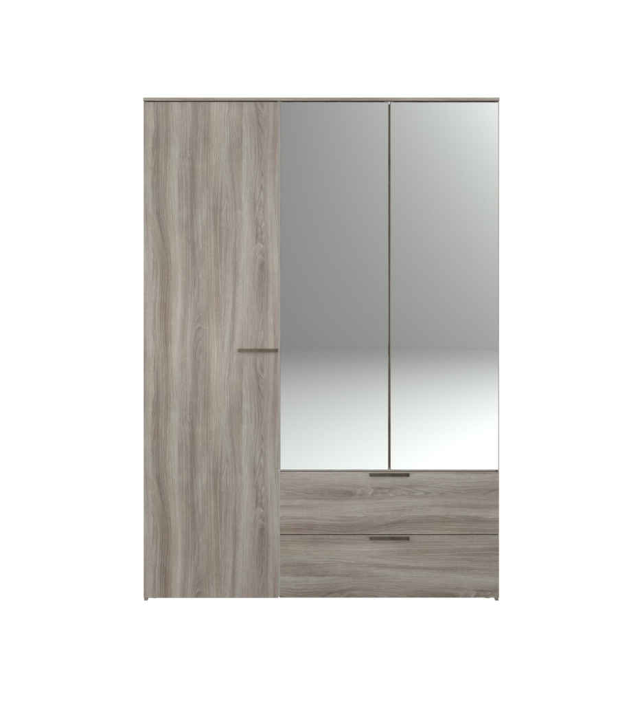 #ARMOIRE 4PT/2T(MIROIR)-CORVO GREY OAK-596983-OPUS