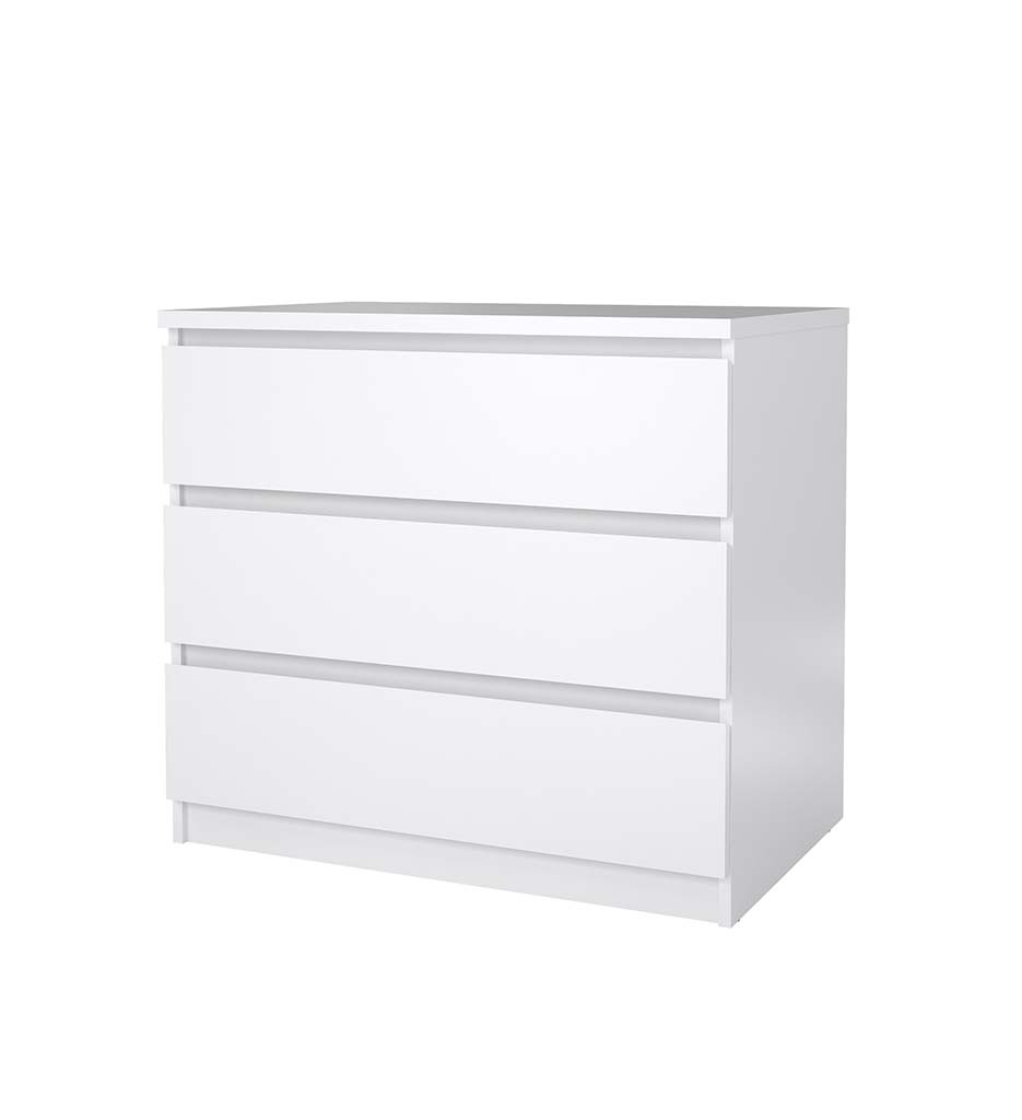 COMMODE 3 TIROIRS HINA BLANC LAQUE TV 76235uu