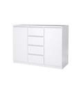 RANGEMENT 2 PORTES 4 TIROIRS HINA BLANC LAQUE TV 76236uu