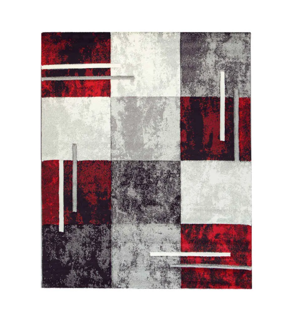 Tapis Diamond 663 Gris Rouge 160X230