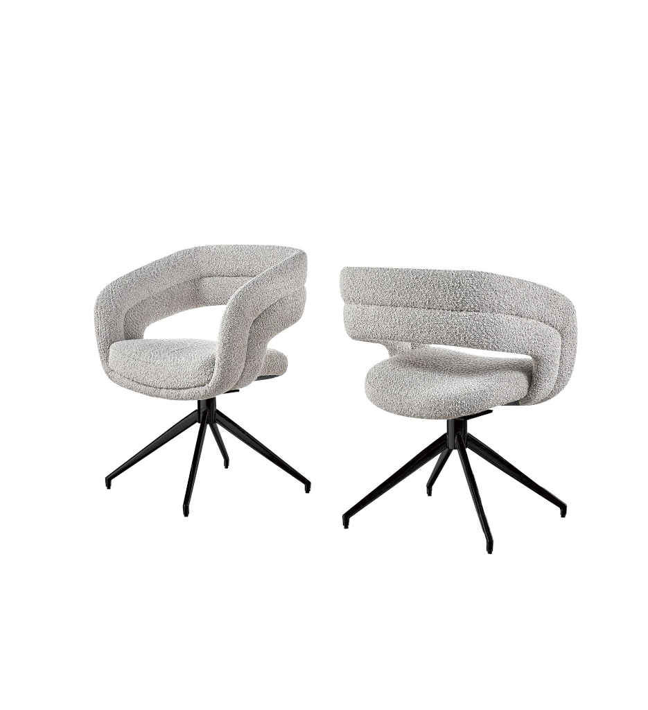 #CHAISE AVEC ACCOUDOIR- TISSU LIGHT GREY-DINING Y2081
