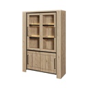 #ARGENTIER 2 PORTES VITRES + ECLAIRAGE -130CM-HERMES/URIEL