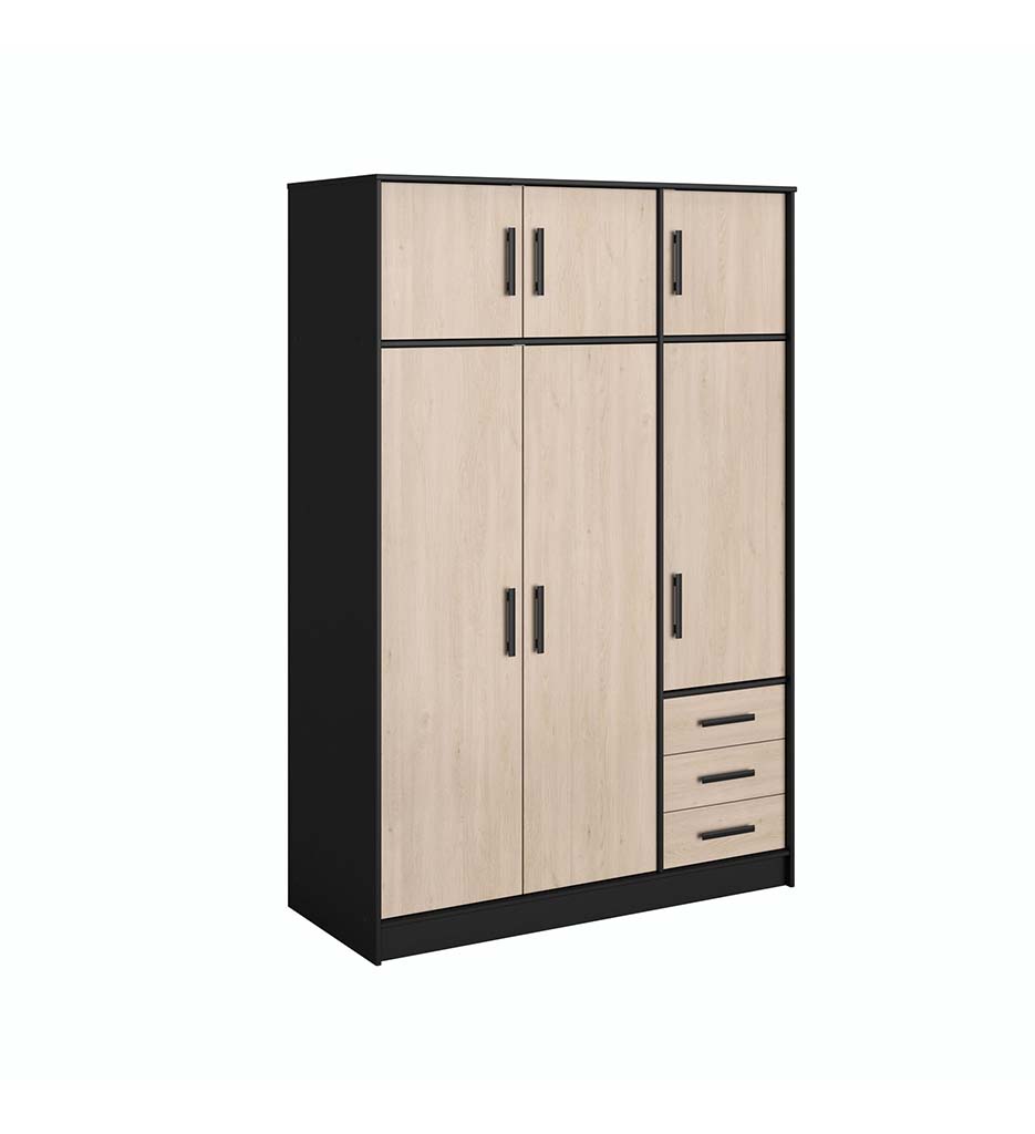#ARMOIRE-6 PORTES/3 TIROIRS-0600145-BROOKLYN -STORYOAK/BLACK