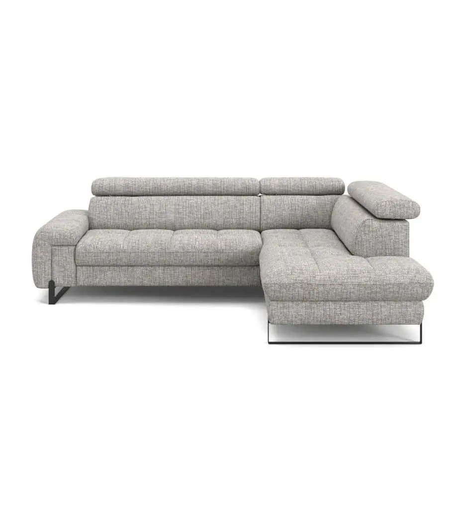 ANGLE DROIT-CONVERTIBLE+COFFRE+TETIERES- 2.5F-OTM/BK-C734666-TISSU ORLANDO SILVER C014-ESPERANZA