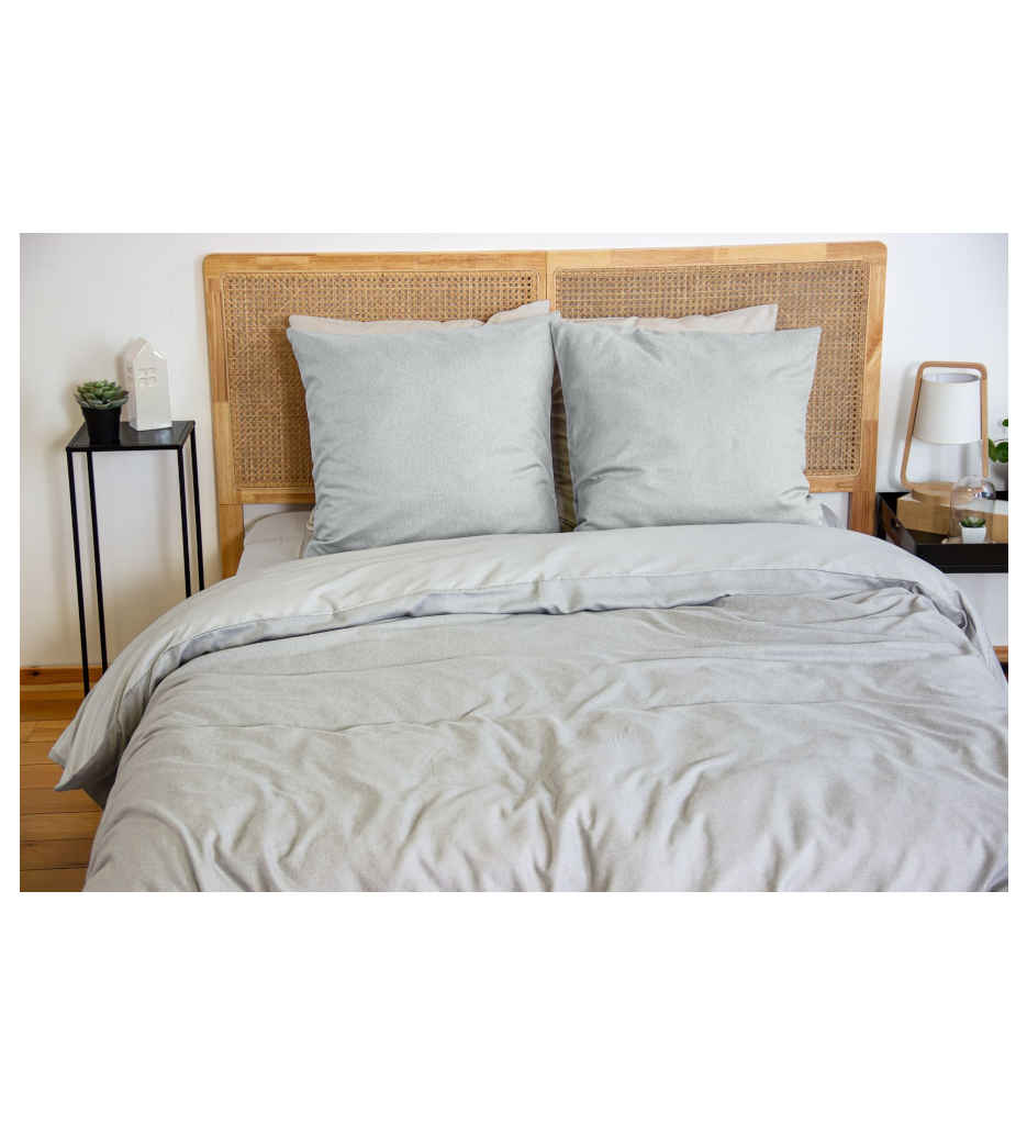 #PARURE 260 X 240 SENSATION FLANELLE CENDRE