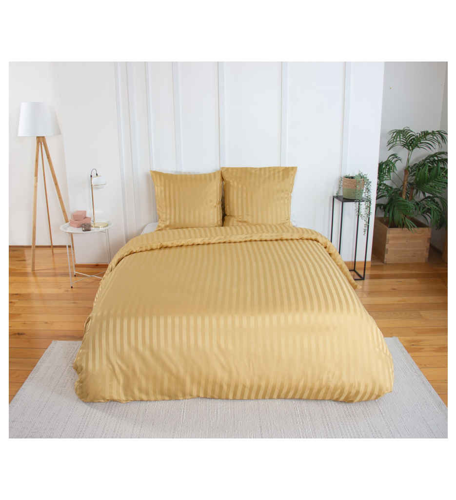 PARURE 240 X 220 MICROFIBRE SATIN DOBBY  BLOND