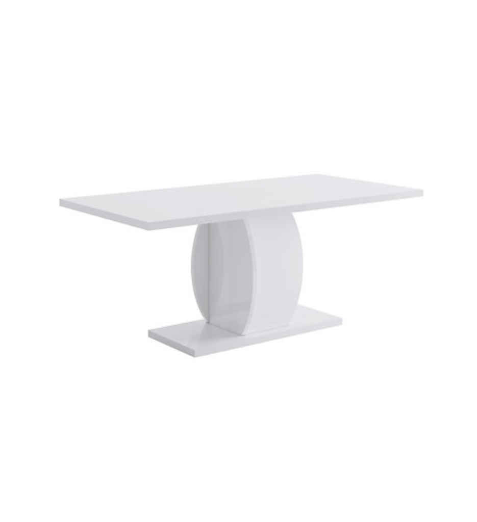 TABLE RECTANGULAIRE FUT 1 ALLONGE L180(225CM) N°10-LAQUE BLANCHE BRILLANTE-25SA2730-PULP