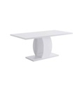 TABLE RECTANGULAIRE FUT 1 ALLONGE L180(225CM) N°10-LAQUE BLANCHE BRILLANTE-25SA2730-PULP
