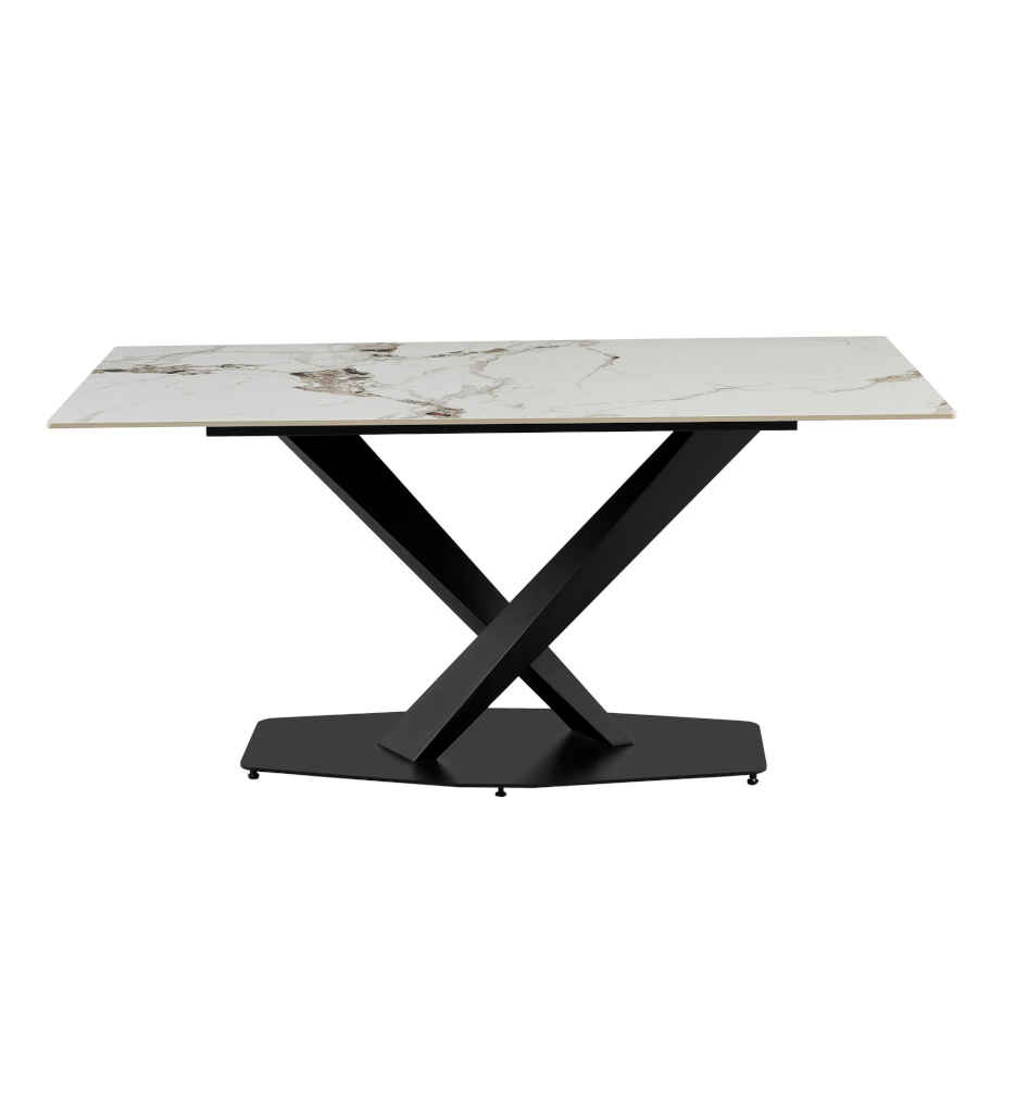 TABLE CERAMIQUE 160x90-18600BT-BLANC & TAUPE-ELLA