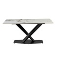 TABLE CERAMIQUE 160x90-18600BT-BLANC & TAUPE-ELLA