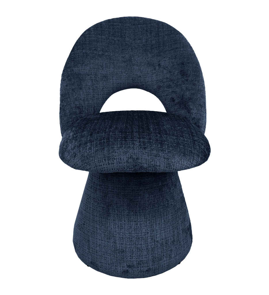 #CHAISE TISSU BLEU-ROTATIVE 180°-52962BU-CIRCUS