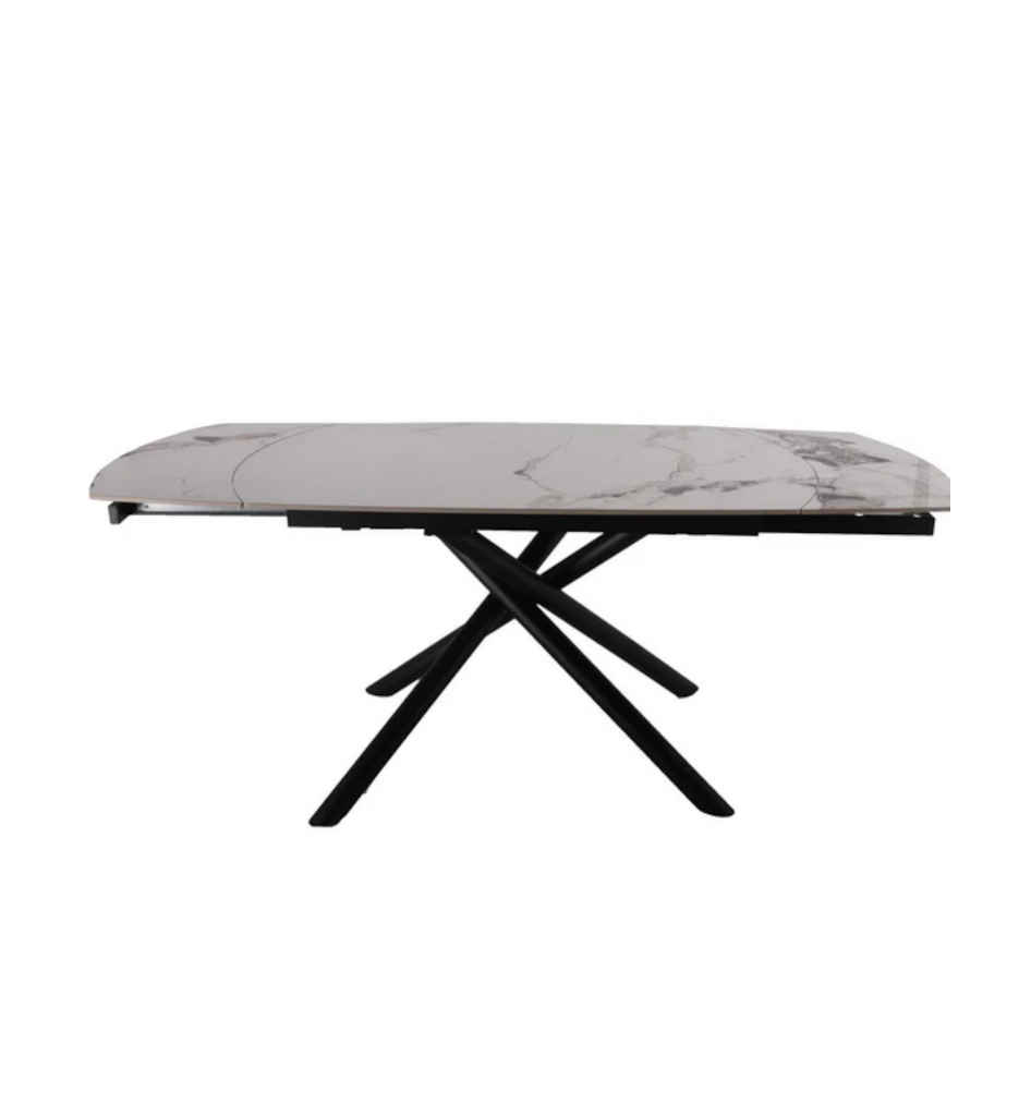 #TABLE 130(190)CM-CERAMIQUE-21831TB -BLANC & TAUPE-MADRID