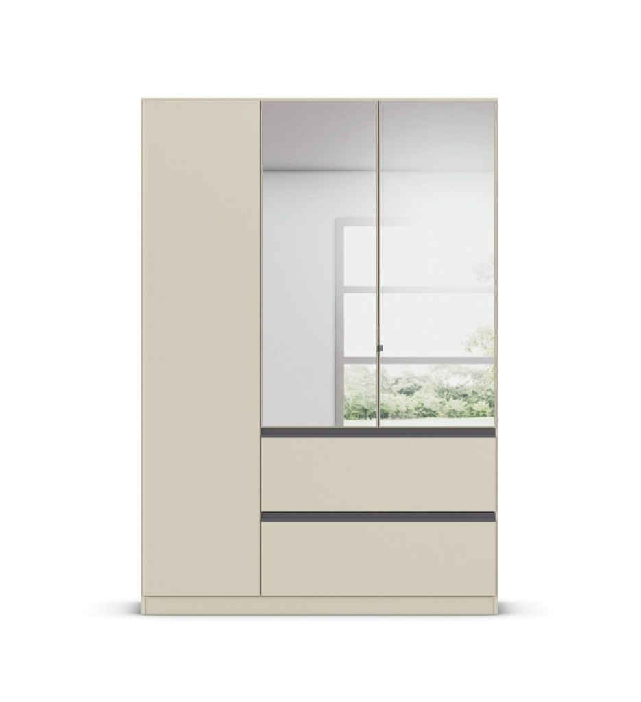 ARMOIRE 3PT (2 MIROIRS)-2 TIROIRS-136 CM-COLORIS CHAMPAGNE-AW498.0CK8-COSTA