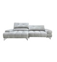 #ANGLE GAUCHE MERIDIENNE XXL-2 DOSSIER AVANCE/RECUL & RELAX ELECTRIQUE-DBS6U5DP00-1886- EB22-TISSU MS350-19B LIGHT GREY