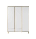 ARMOIRE 3 PORTES/1 TIROIR -CHATAIGNER NATUREL/BLANC-1H6N180-ARIA