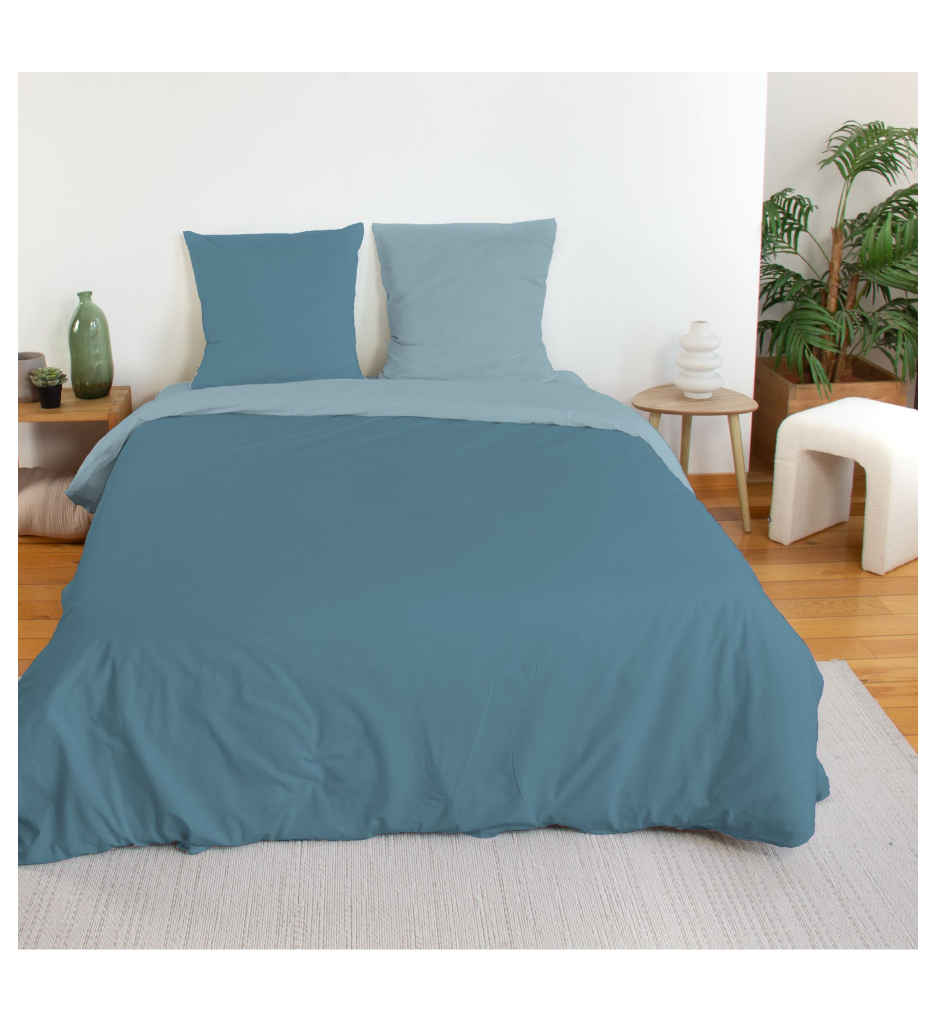 #Parure Coton bicolore Calanque 240x220 cm