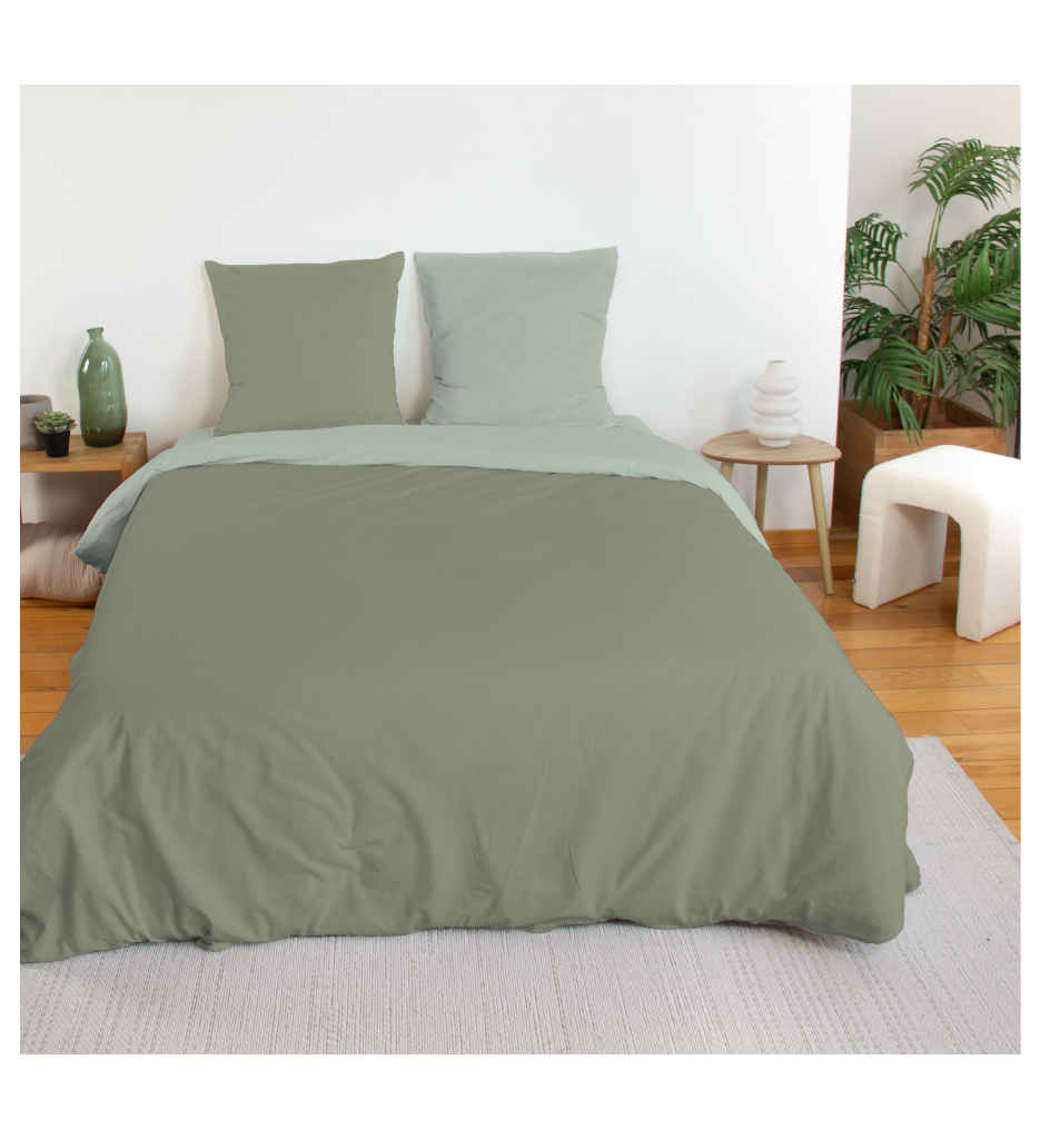 #Parure Coton bicolore Saule 240x220 cm