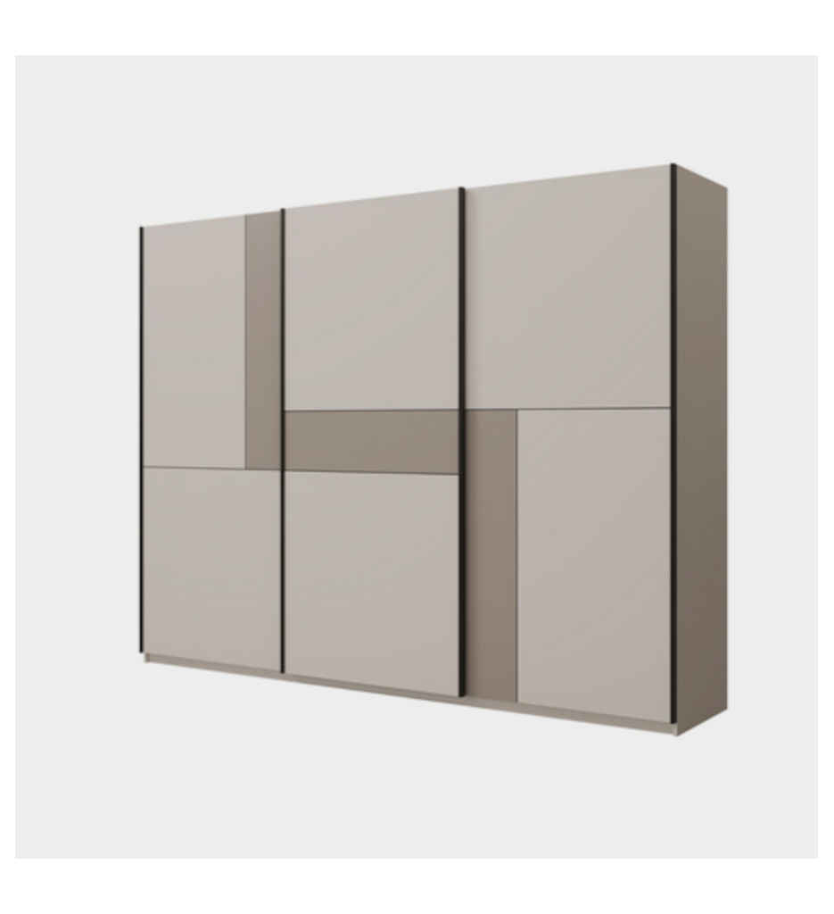 ARMOIRE 3 PORTES COULISSANTES-L270 CM-24KCOF69-CASHMERE/ CASHMERE/CONGO-CUBE