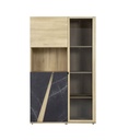 VAISSELIER 4 PORTES-110 CM-CHENE DE BOCAGE/MARBRE NOIR-1J3S250-ELENCIA