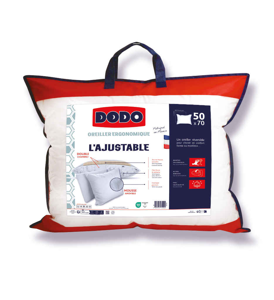 OREILLER DODO L'AJUSTABLE 50X70