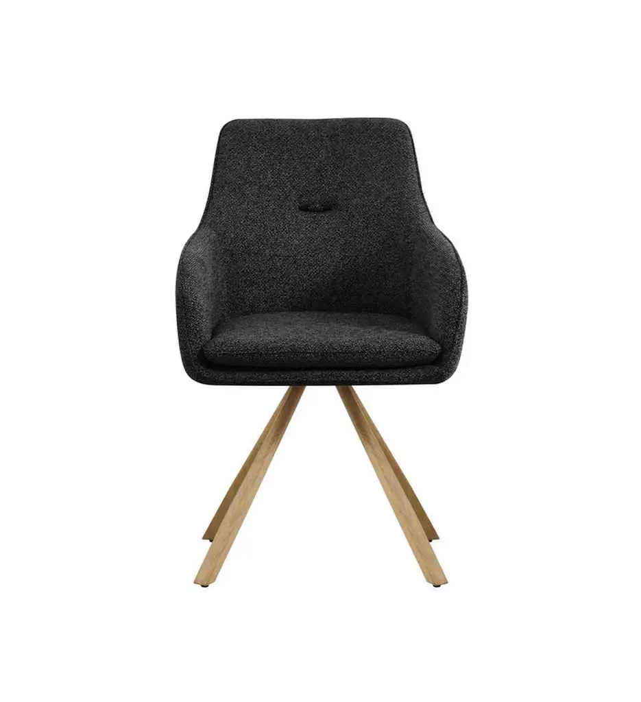 CHAISE AVEC ACCOUDOIRS-PIVOTANTE 180°-TISSU GRIS ANTHRACITE -25708GA -MONIQUE