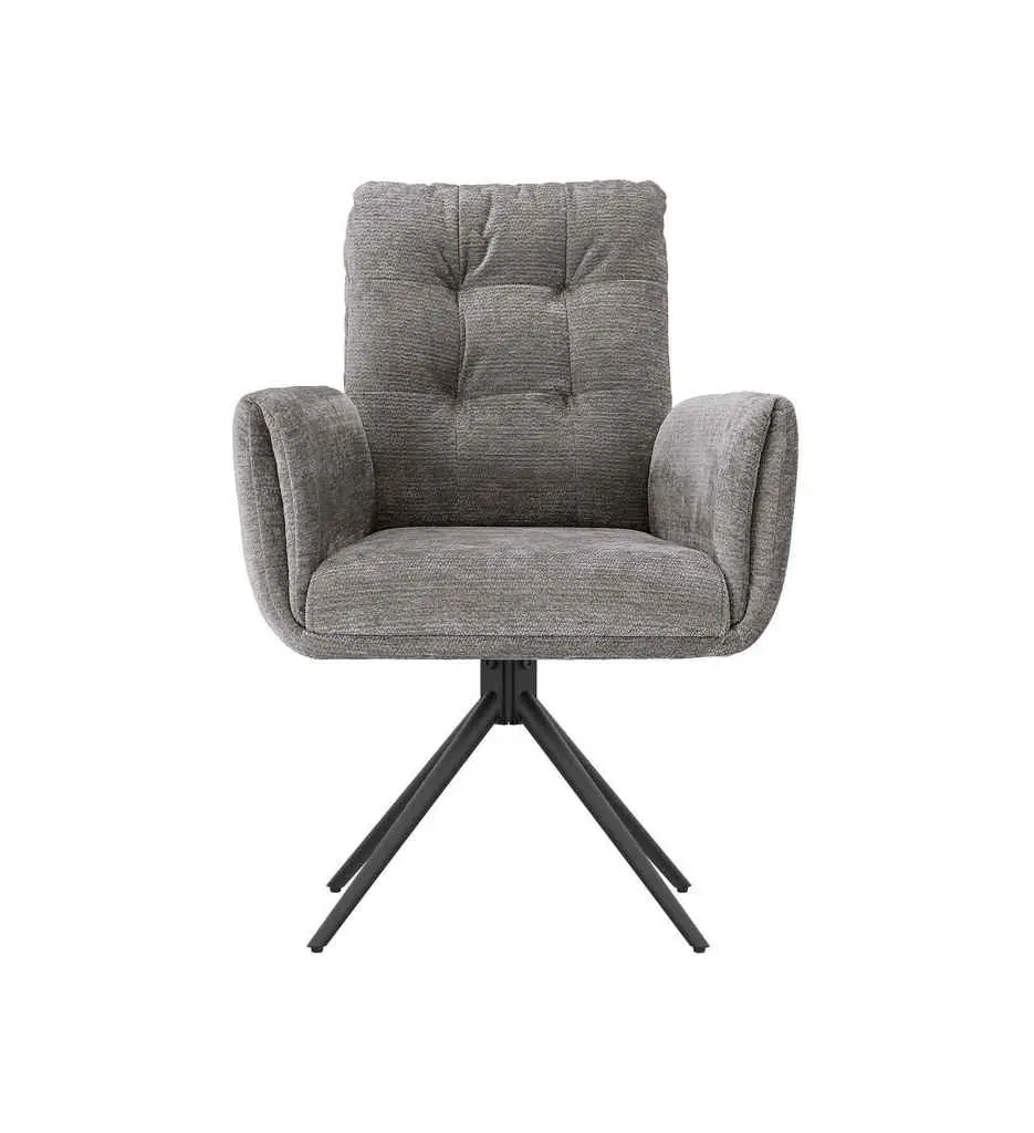 CHAISE AVEC ACCOUDOIRS-PIVOTANTE 180°-TISSU TAUPE-52964TA-COURCELLES