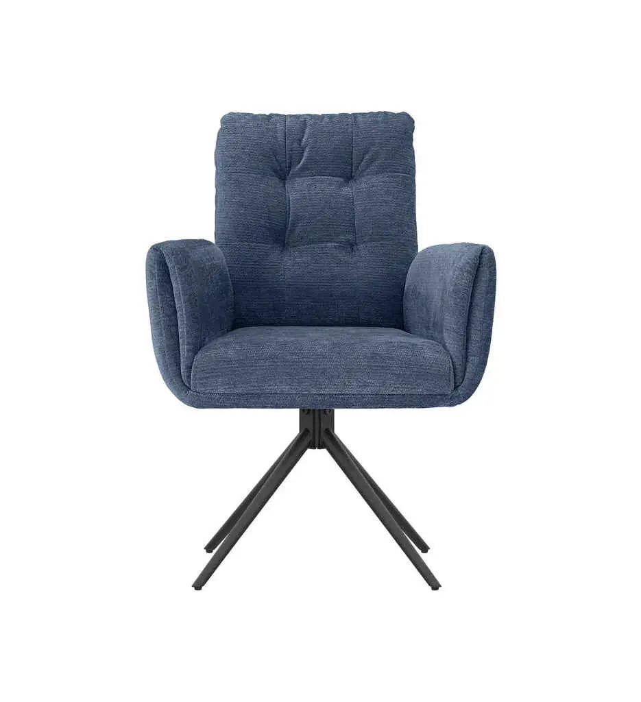 CHAISE AVEC ACCOUDOIRS-PIVOTANTE 180°-TISSU BLEU NUIT-52964BN  -COURCELLES