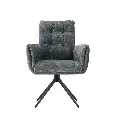 CHAISE AVEC ACCOUDOIRS-PIVOTANTE 180°-TISSU GRIS-52964GR-COURCELLES