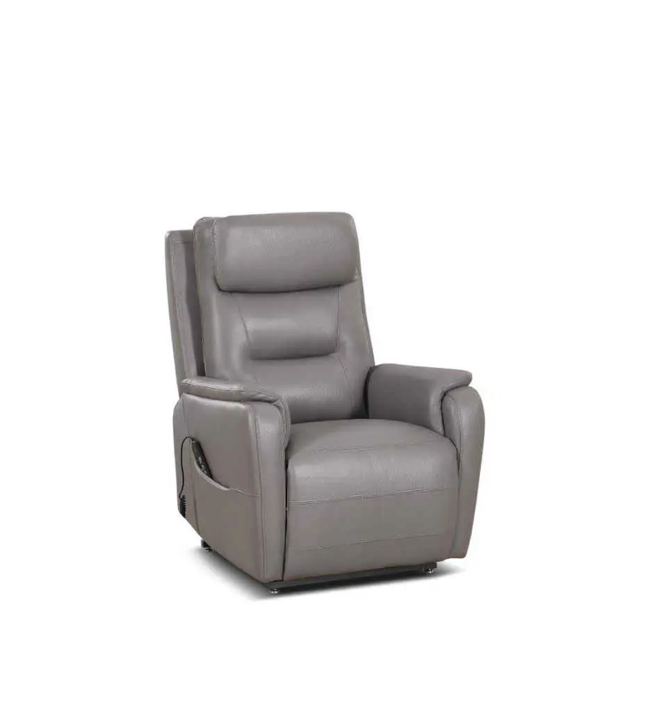 FAUTEUIL RELAX/RELEVEUR-CUIR GRIS FULL LEATHER MASSIVO 428A LIGHT GREY-GUS LIFT
