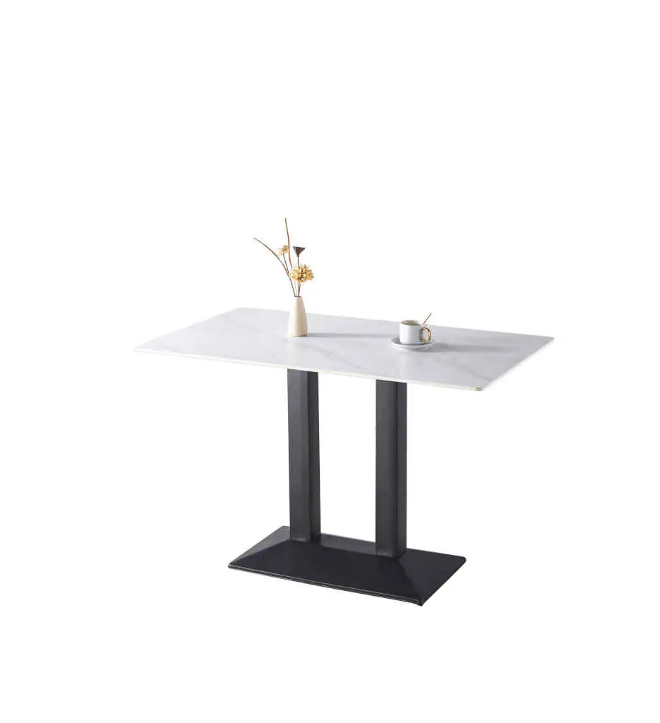 #TABLE 120*70-WHITE CERAMIC-BLACK LEG-KJT7023-CERAMIC