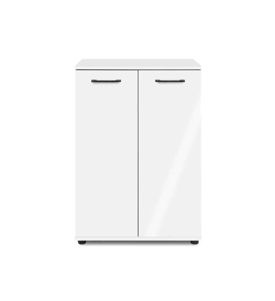 Commode Blanc brillant 2 portes Kerry FIN 004208