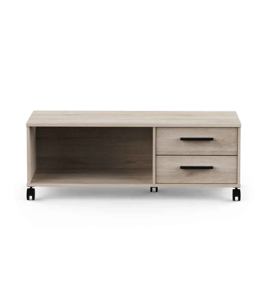 #Meuble TV RANGEMENT À ROULETTES WOODMOON CBA 472396