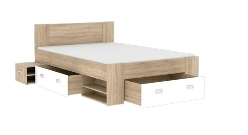 [040005] #LIT 140x200 cm/3 TIR+1 CHEVET+TIROIR LIT-BDSL02/Q36F-BOB