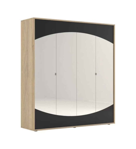 [030022] ARMOIRE 4PT/MIR-AVEIRO-0838 4PN°25-22CB5440-NOIR