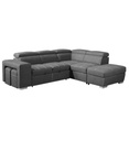 #ANGLE D-2-SEATER W/BED+STORAGE OTT-NABUK -TEX208-13 GREY-19801-L3-POSITANO