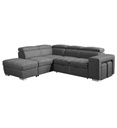 #ANGLE G-STORAGE +2-SEATER W/BED-NABUK -TEX208-13 GREY-19801-L3-POSITANO