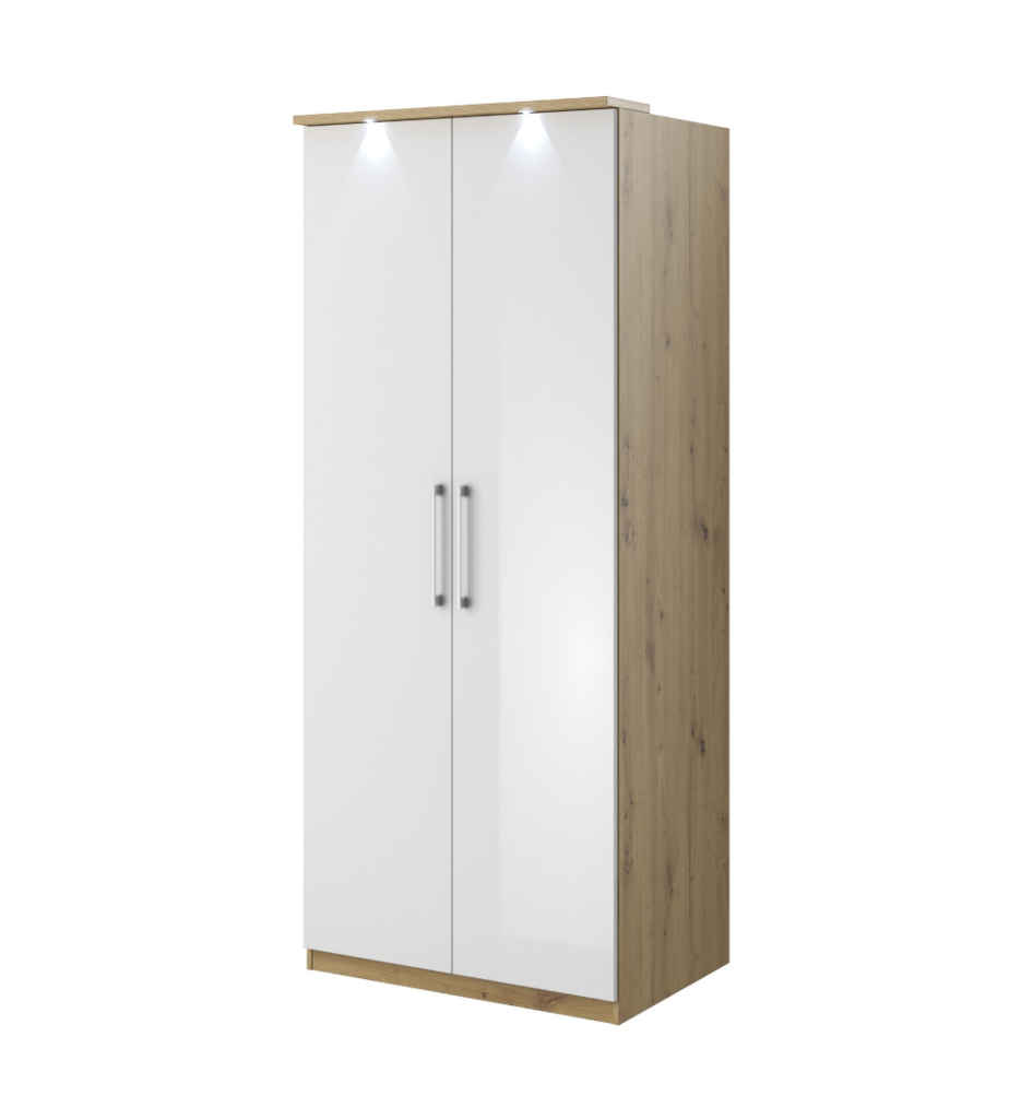 #ARMOIRE 2PT-90CM-249AKL18-OPTIMA-ARTISAN OAK/BLANC