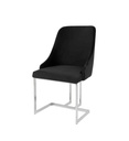 #CHAISE AV ACCOUDOIR VELOURS NOIR CHROME PUMA-50-DOLE