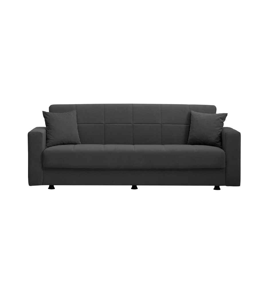 #BANQUETTE CLIC-CLAC-VELOURS ANTHRACITE-DAVE