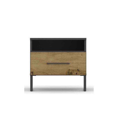 [040085] CHEVET 1T-CHENE ARTISAN/GRIS METAL- AC171.63Q8-BUTTE