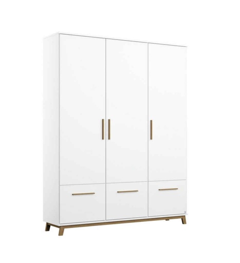 [040080] ARMOIRE 3PT/3T-AD134.3612-BLANC NEIGE/ CHENE MASSIF-CARLSSON