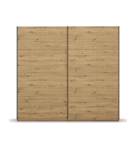 [030074] ARMOIRE 2PT-226CM-CHENE ARTISAN-BLACK OAK-AG317.4852-APOLLON