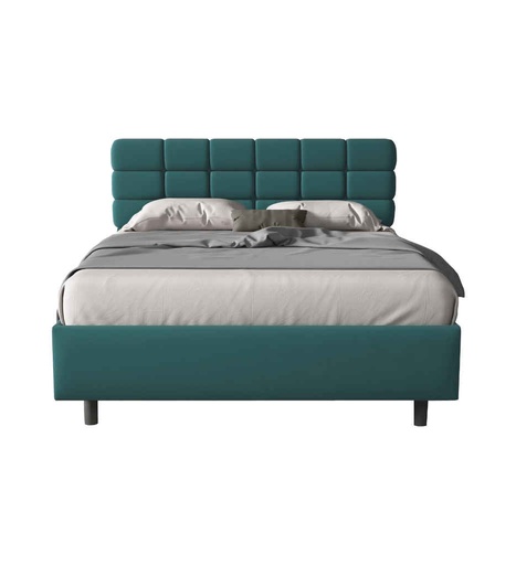 [040096] LIT 160*200 CM-AVEC COFFRE-TISSU VERDE PETROLIO 625516-56C-BRICK