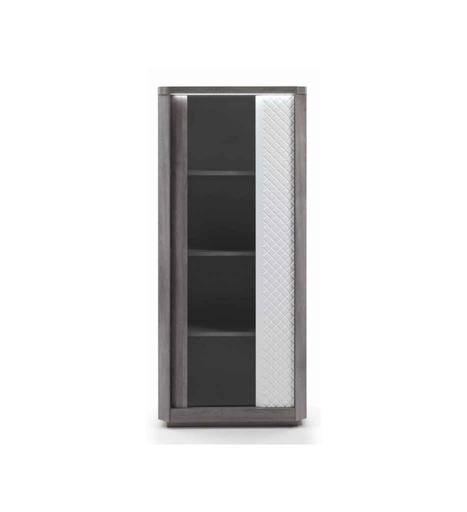 [0200277] VITRINE 1 PORTE-70CM-CHENE GRIS/BLANC-CARTESIA