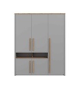 #ARMOIRE 5PT/2N-158 CM-GRIS/CHENE CHATAIGNE-SFNS731-SURFINO