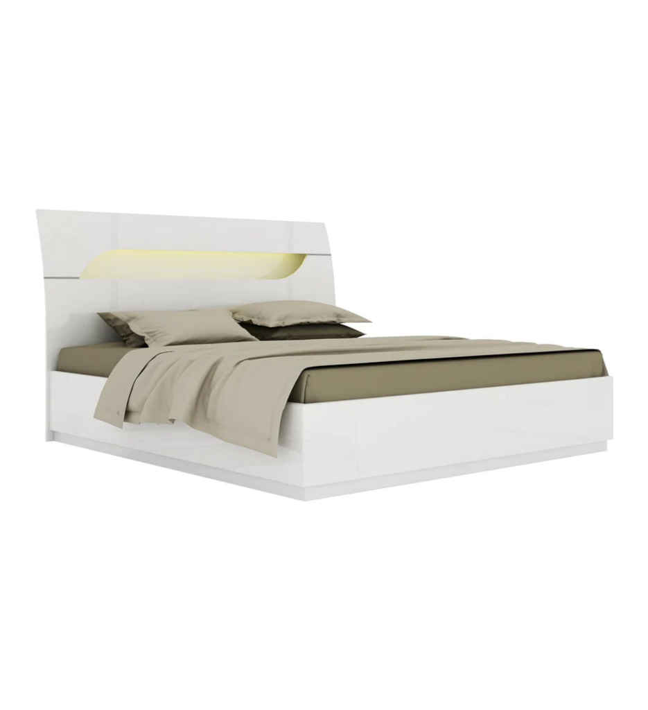 #LIT 160*200 CM-LAQUE BLANC-17215BL-STELLINA