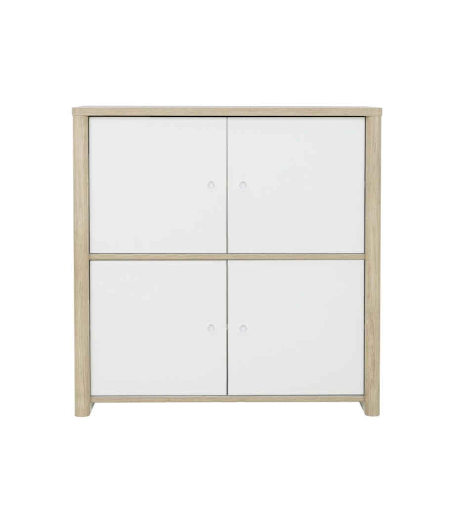 #RANGEMENT 4PORTES-1G2R270-CHATAIGNER NATUREL /BLANC-MATIS