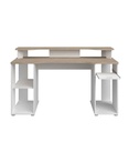 #BUREAU GAMER BLANC/CHENE AVEC LEDS LEVEL 6901STAT